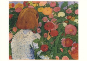 Amiet Cuno; Mädchen mit Blumen , 1896