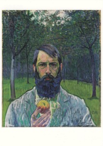 Amiet Cuno; Selbstbildnis mit Apfel , 1902/03