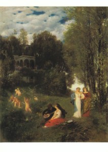 Böcklin Arnold; Ideale Frühlingslandschaft , 1870/71