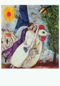 Chagall Marc; The Newly-Married of the Eiffel-Tower , 1938/39