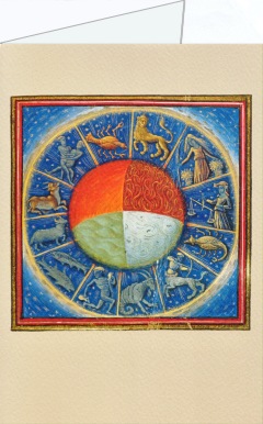 Anonym; Die vier Elemente mit den zwölf Tierkreiszeichen , 1445-50