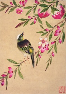 Guochen Wang; Vogel und Früchte (Ausschnitt)