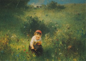 Knaus Ludwig; Ein Mädchen auf dem Feld , 1857