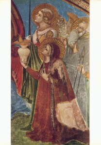 Lorenzetti Ambrogio; Eine Heilige (Detail)