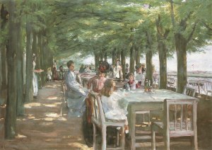 Liebermann Max; Terrasse im Restaurant Jacob in Nienstedten an der Elbe , 1902/03