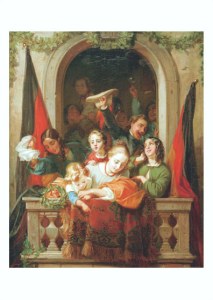 Oppenheim Moritz Daniel; Szene am Fenster (beim Einzug des Reichsverwesers in Frankfurt am Main) , 1848