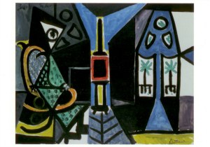 Picasso Pablo; Frau im Atelier . Cannes, 1956
