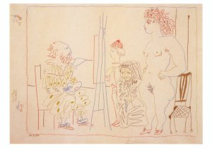 Picasso Pablo; Der Maler und sein Modell , 1954