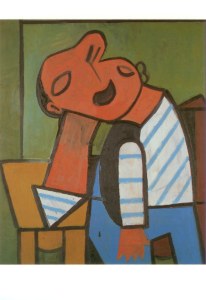 Picasso Pablo; Am Tisch sitzender Fischer , 1946