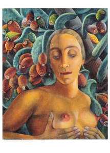 Rée Anita; Halbakt vor Feigenkaktus (Selbstbildnis) , 1922-1925
