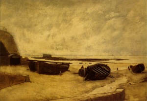 Ribarz Rudolf; Boats at the Coast - around 1880