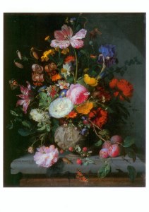 Walscapelle Jacob van; Stillleben mit Blumenstrauss in e. steinernen Vase
