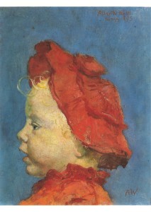 Welti Albert; Albertli, vor blauem Grund , 1895