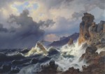 Achenbach Andreas; Ein Seesturm an der norwegischen Küste