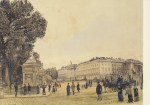 Alt Rudolph von; Der Park und das Königliche Schloß in Brüssel , 1880