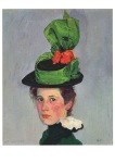 Amiet Cuno; Bildnis Anna Amiet (Der grüne Hut) , 1887