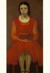 Andri Ferdinand; Mädchen in rotem Kleid, 1917