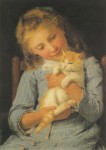 Anker Albert; Mädchen mit Katze , 1881
