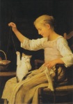 Anker Albert; Girl with a Cat , 1881