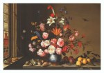 Ast, Balthasar van der; Stilleben mit Blumen, Früchten u.Schnecken/Fenster