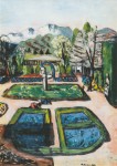 Beckmann Max; Gartenlandschaft im Frühling mit Bergen , 1934
