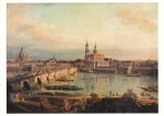 Canaletto (Bernardo Bellotto); Die Altstadt Dresdens vom Neustädter Brückenkopf , 1765