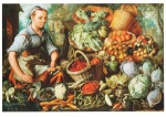 Beuckelaer Joachim; Still Life with Fruit, Vegetables and Market-Woman , 1564