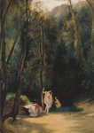 Blechen Carl; Badende Frauen im Park von Terni , 1828/29