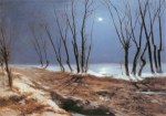 Blechen Carl; Landschaft im Winter bei Mondschein , ca. 1836