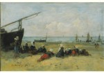 Boudin Eugène; Beach at Berck , 1894
