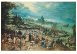 Brueghel Jan der Ältere - Breugel; Seehafen mit der Predigt Christi , 1598