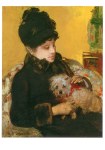 Cassatt Mary; Eine Besucherin mit Hut und Mantel mi Malteserhund