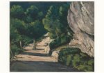 Cezanne Paul - Cézanne; Landschaft. Strasse mit Bäumen im Felsgebirge , 1870/71