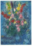 Chagall Marc; The Lovers' Bouquet on Blue Backdrop , 1965