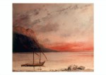 Courbet Gustave; Sonnenuntergang am Genfer See , 1874