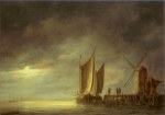 Cuyp Aelbert Jacobsz; Fischerboote im Mondschein , ca. 1643-45