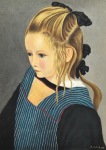 Dietrich Adolf; Mädchen mit gestreifter Schürze , 1923