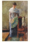 Ensor James; Dame mit Fächer , 1880