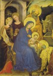 Fabriano Gentile da; Anbetung der Könige - Ausschnitt : Hl.Familie , 1423
