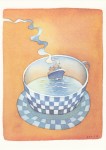 Folon Jean-Michel; für Jacques Prévert - Tasse mit Schiff , 1979