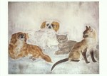 Foujita Tsugouharu; Hunde und Katzen , 1924