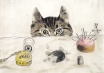 Foujita Tsugouharu; Die Katze des Schneiders , 1927