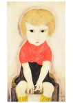 Foujita Tsugouharu; Mädchen mit roter Bluse , ca. 1918