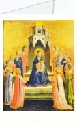 Fra Angelico; Thronende Madonna mit Kind, von Engeln umgeben , ca. 1420