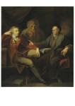 Füssli Johann Heinrich; Bodmer und Füssli vor der Büste Homers , 1778 / 80