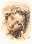 Greuze Jean Baptiste; Studienkopf eines Mädchens