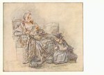 Guérin Francois; Lesende Dame mit Kind