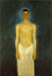 Gerstl Richard; Selbstdarstellung vor blauem Huntergrund , 1905