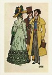 Geyling Remigius; Dame und zwei Kavaliere in Biedermeiertracht