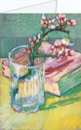 Gogh Vincent van - van Gogh; Blühender Mandelzweig im Glas und Buch , 1888
